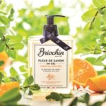 Lait douche de chez Briochin. Parfum fleur d'oranger et menthe.