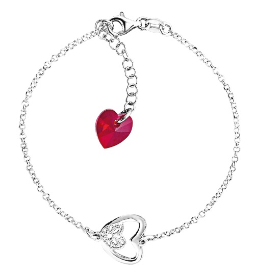 Bracelet en argent avec pampille coeur